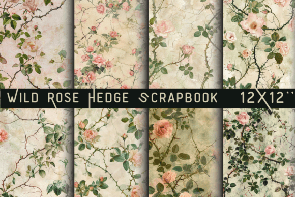 Download Wild Rose Hedge Scrapbook Paper - Premium Bundle