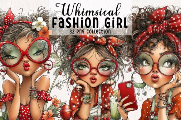 Download Whimsical Summer Fashion Girl Clipart - Fashion girl clipart Collection