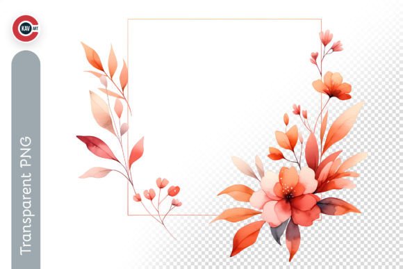 Download Minimalist Watercolor Flower Frame PNG - Watercolor flower Collection