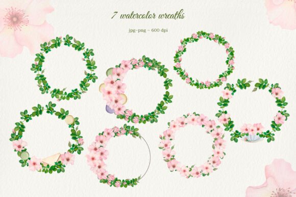 Download Rococo Wild Rose Tea Time Watercolor - Premium Bundle