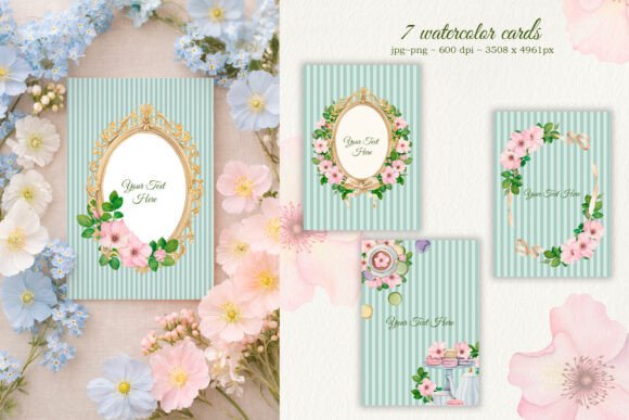 Download Rococo Wild Rose Tea Time Watercolor - Premium Resources