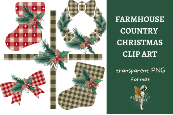 Download Farmhouse Country Christmas Clip Art - Christmas clip art Collection