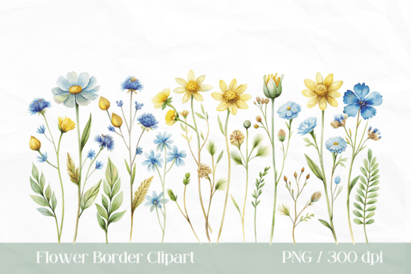 Download Watercolor Flower Border PNG - Watercolor flower Collection