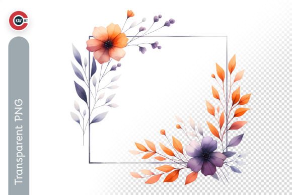 Download Elegant Watercolor Flower Frame PNG - Watercolor flower Collection